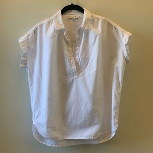 Madewell Central Popover Shirt in eyelet white